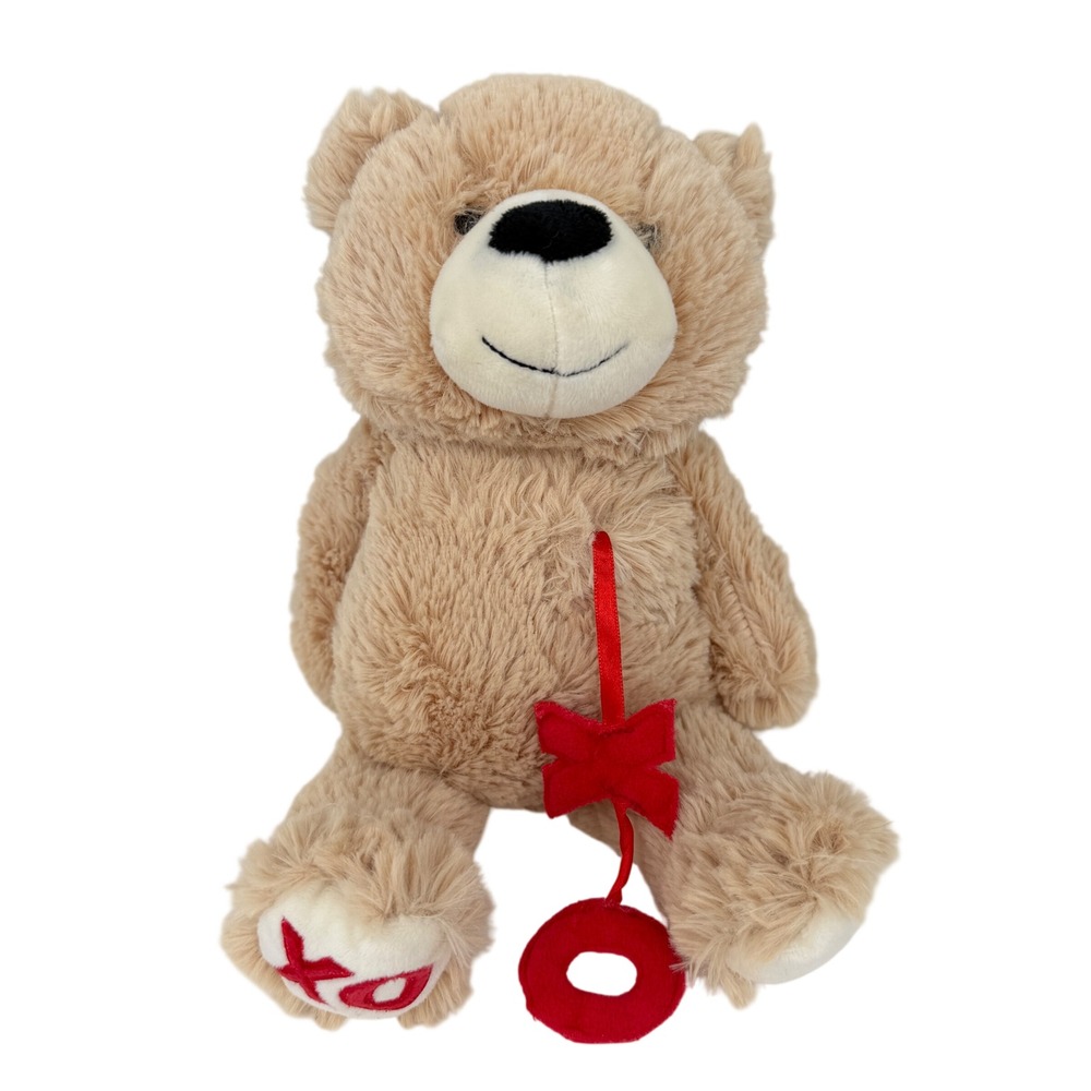 Ganz XO Teddy Bear Plush Tan Red Valentine Hugs Kisses Stuffed Animal Toy